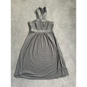 Banana Republic 100% Silk Dress Womens Size 4 Gray Sleeveless Career Stretchy